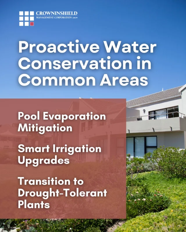 💦 When strict municipal and/or state water restrictions are in place, Property Managers must shift from reactive maintenance to proactive water conservation to successfully manage properties. It's important to understand and enforce common area mandates and any governance actions required. 

For outdoor common area maintenance during water-restricted months, consider these 3 proactive water conservation ideas.

#crowninshield #propertymanagement #summermaintenance #propertymanagertips